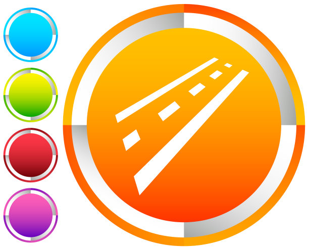 2车道道路图标，用于驾驶交通运输或图片下载