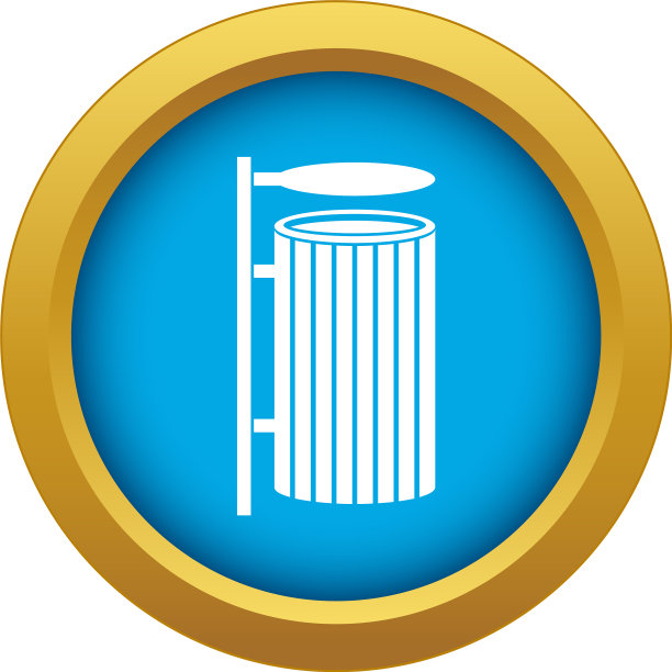 公共垃圾桶图标蓝色孤立图片下载