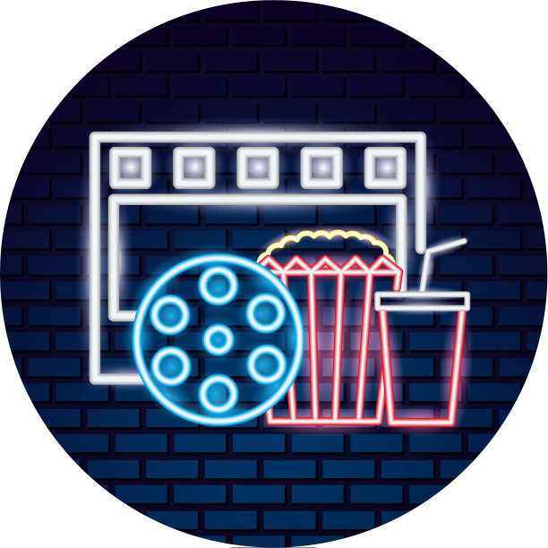 影院霓虹灯组图标图片下载