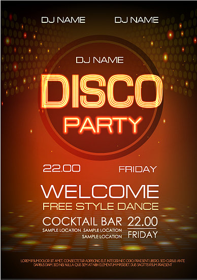 迪斯科球背景霓虹灯迪斯科派对图片下载