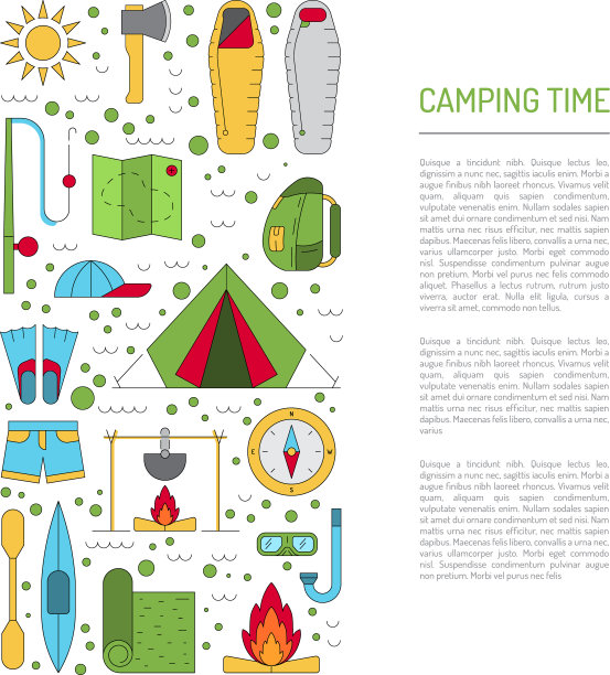 野营图标大纲图片下载