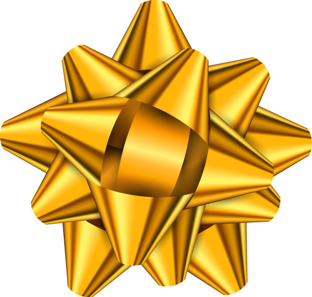 白色背景上的金色假日蝴蝶结图片下载