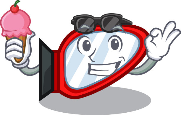 有卡通形状的冰淇淋侧镜图片下载