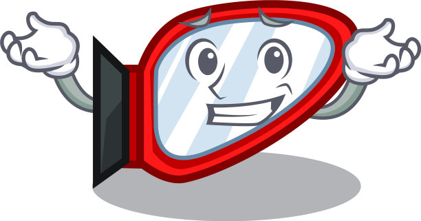 咧嘴笑的一面镜子在卡通的形状图片下载