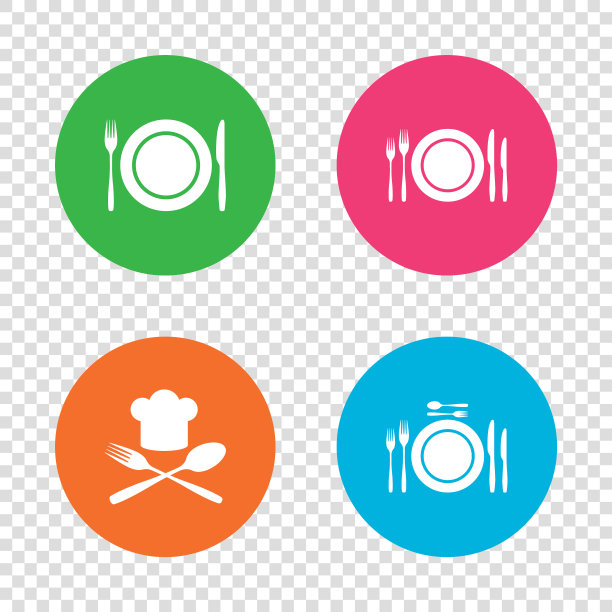 盘子盘子与刀叉图标酋长帽图片下载