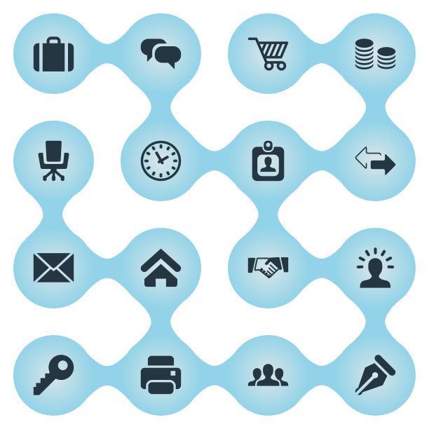 一组简单的业务图标图片下载