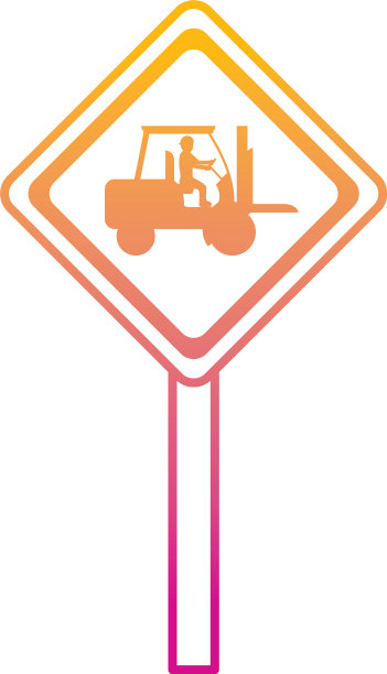 降级线钻石警示标志和劳动者图片下载