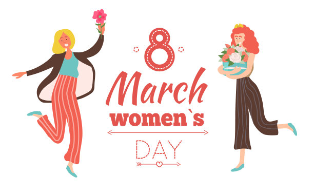 女孩和鲜花国际妇女节图片下载