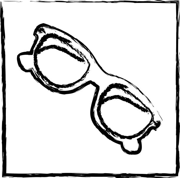 黑白模糊的剪影配框图片下载