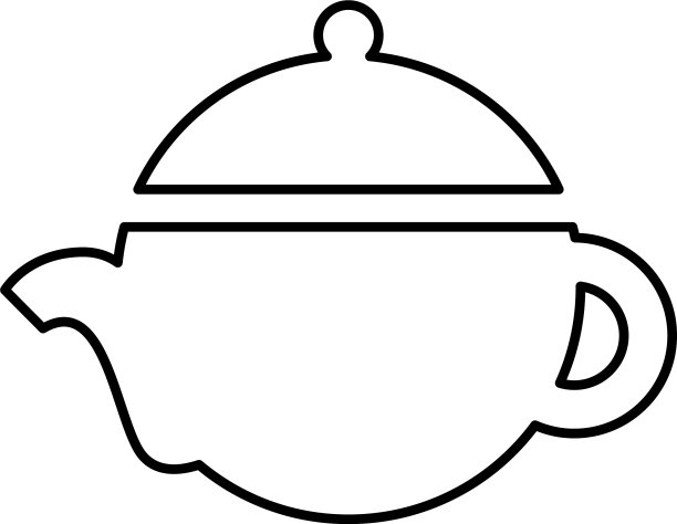 茶壶剪影孤立的图标图片下载