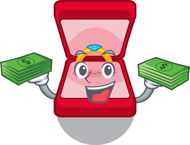 用钱袋装结婚戒指盒的桌子化妆图片下载