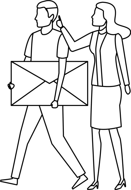 夫妇与信封图片下载