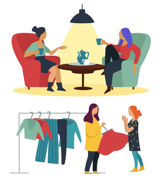 闺蜜购物，喝咖啡休息，喝咖啡图片下载