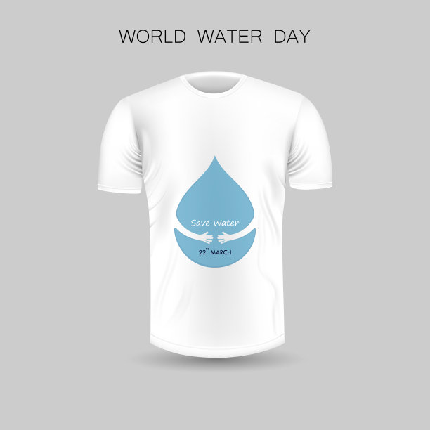 男士t恤图标和世界水日图标是白色的图片下载