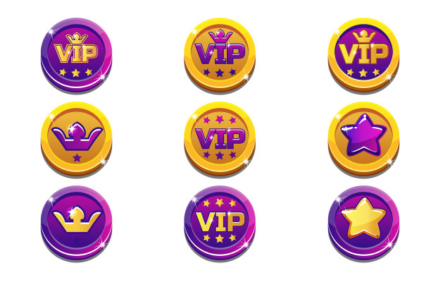 VIP和皇冠硬币在金色和黑色图片下载