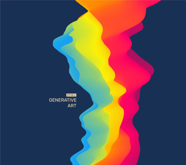 三维波浪背景抽象设计模板图片下载