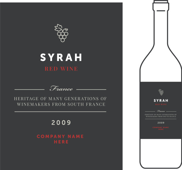 红酒标签高级模板集图片下载