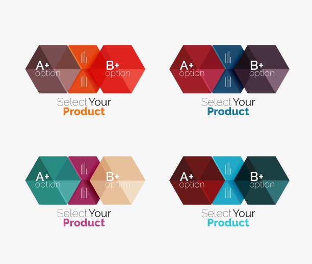 一套商业六边形布局与文本和图片下载