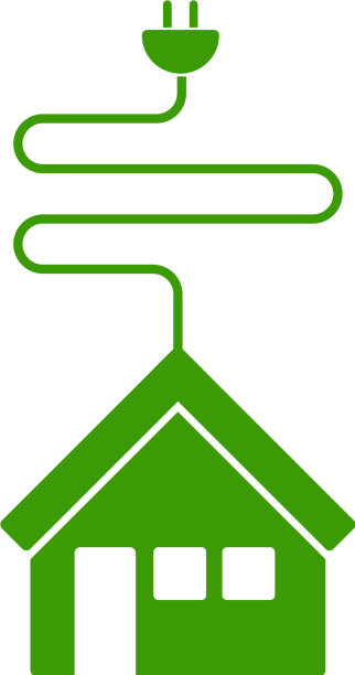 孤立的房子图标与当前电缆图片下载