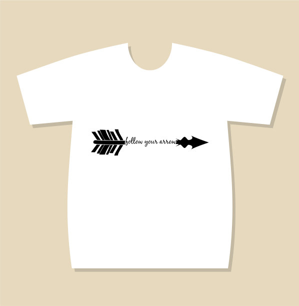 t恤印花设计与跟随你的箭头符号图片下载