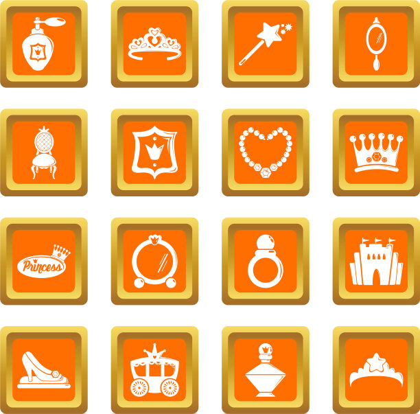 公主娃娃的图标设置为橙色方形图片下载