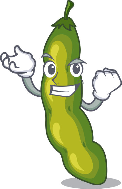 成功的蔬菜豆荚绿豆在卡通图片下载