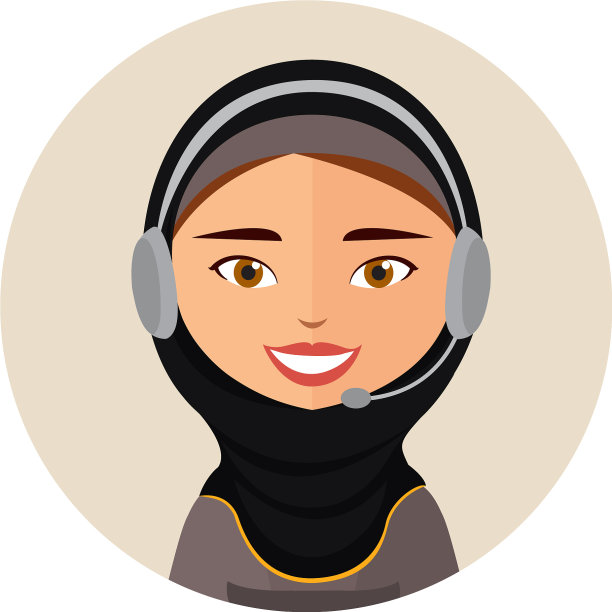 阿拉伯呼叫中心操作员与耳机图标客户端图片下载