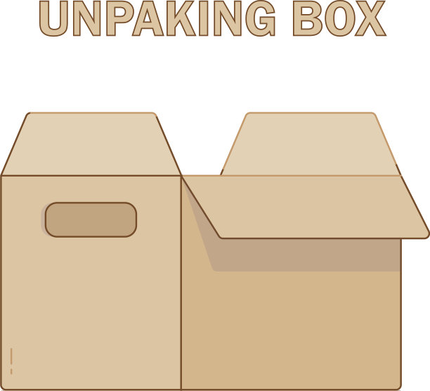 开箱图标平面风格图片下载