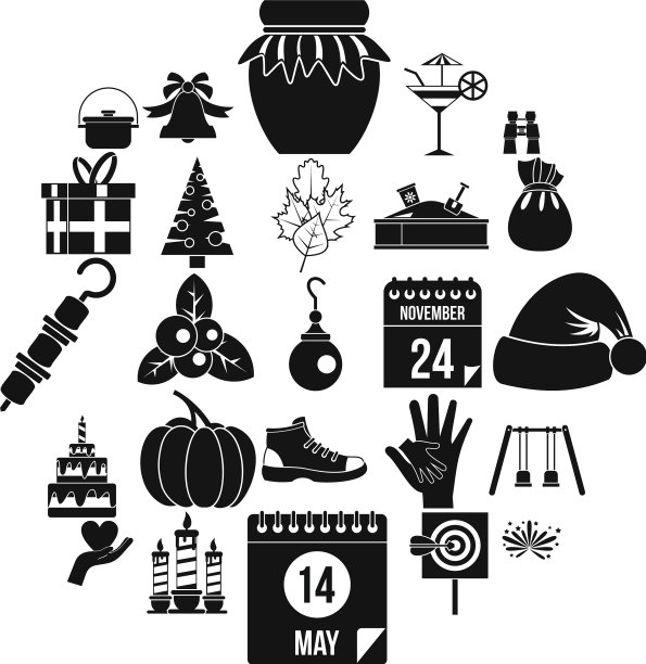 家庭传统图标设置简单的风格图片下载