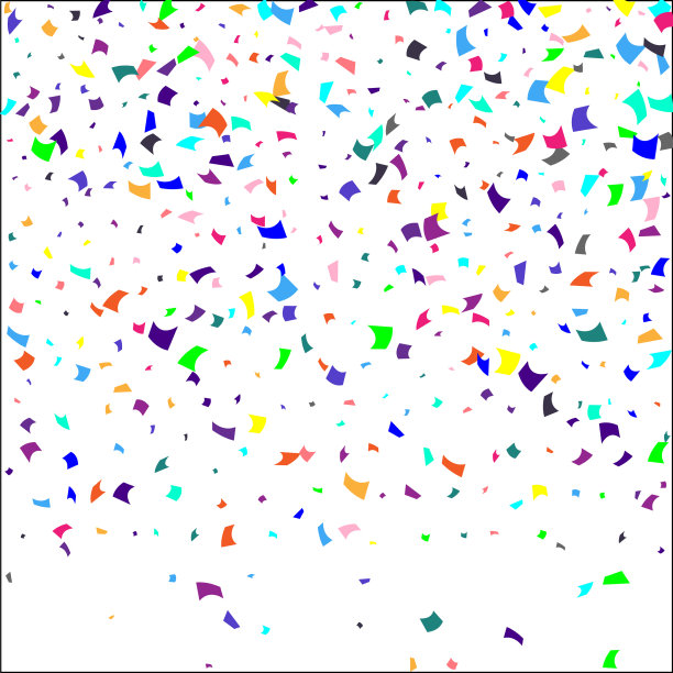 白色背景上五颜六色的五彩纸屑图片下载