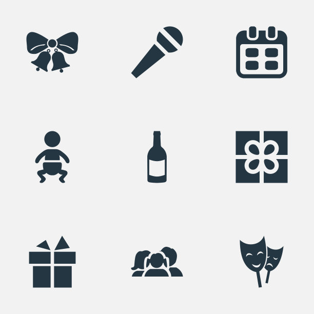 一套简单的生日图标图片下载