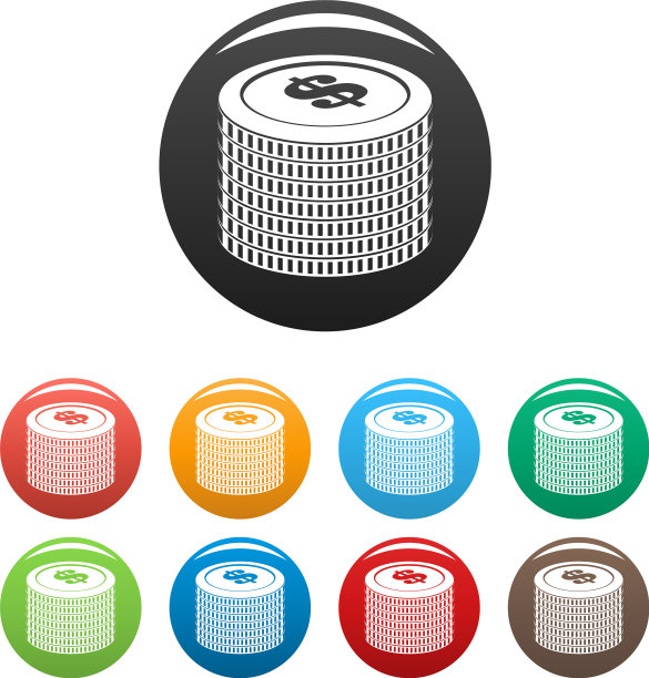 投资硬币图标设置颜色图片下载