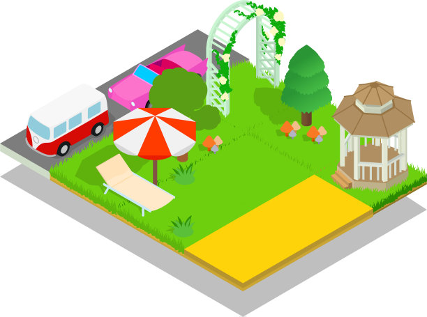 美丽的位置概念横幅等距风格图片下载