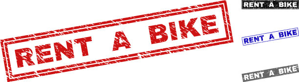 租辆垃圾自行车刮出矩形印章印章图片下载