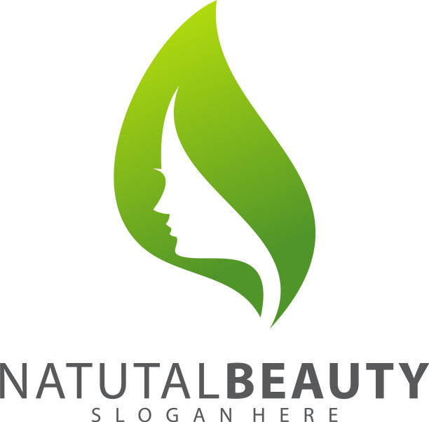 女人的脸在花朵叶子抽象设计图片下载