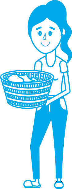 剪影女人的发型和篮子在图片下载