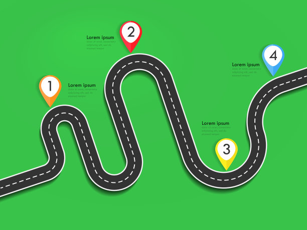 路路位置信息图模板带销钉图片下载