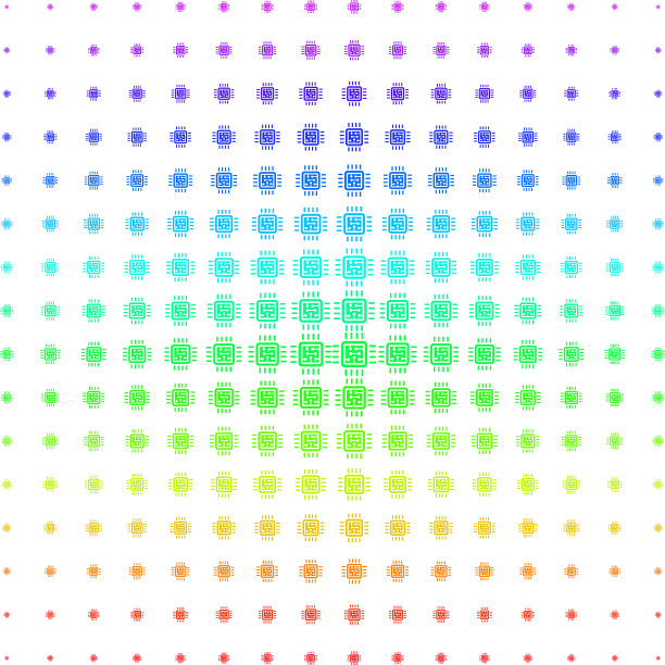 CPU电路图标半色调光谱网格图片下载
