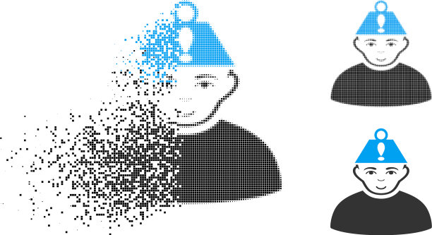 分散像素半色调头部应力图标图片下载