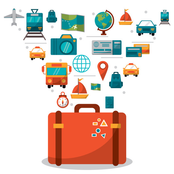 旅行箱旅行概念媒体图标图片下载