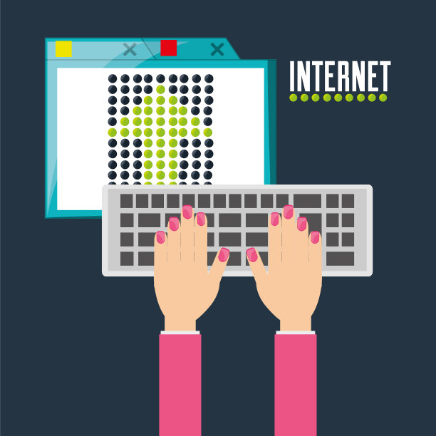 在键盘上打字的女人图片下载