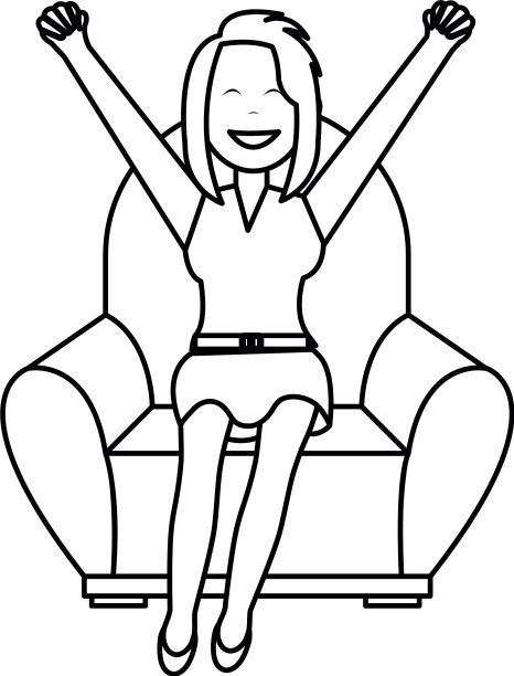 快乐的女商人在沙发上放松图片下载