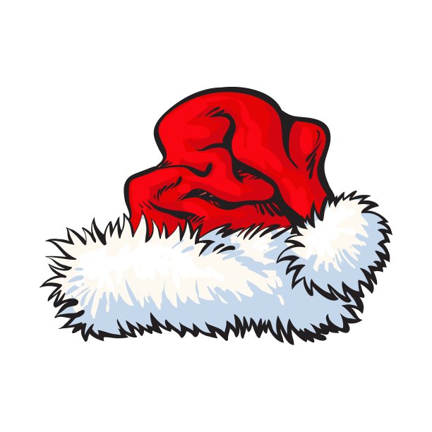 红色的圣诞老人帽孤立在白色的背景图片下载