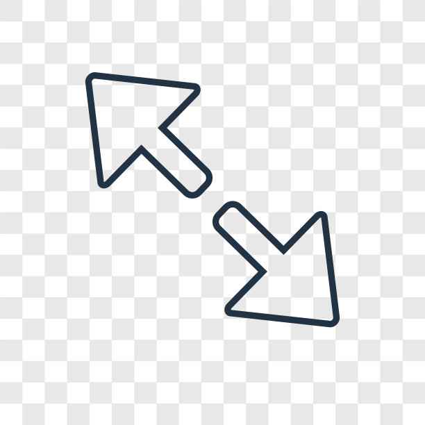 对角箭头概念线性图标图片下载