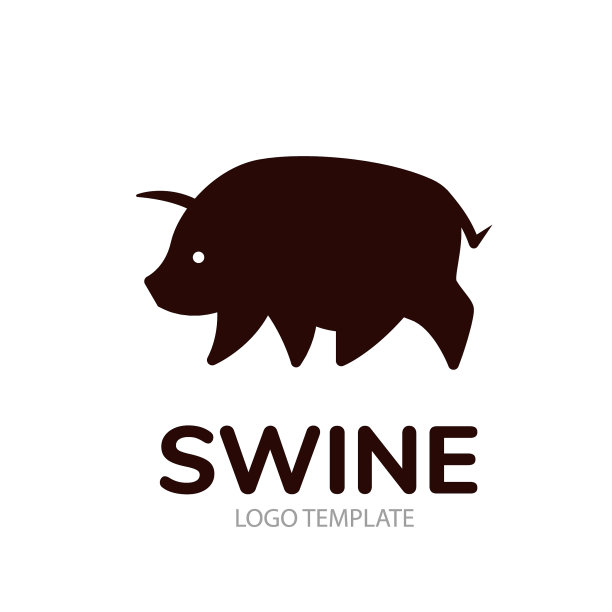 拟人化的猪剪影图片下载