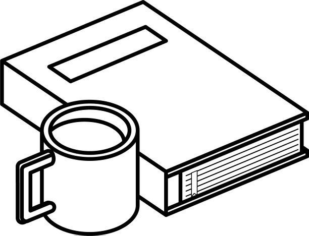 带咖啡杯的课本图片下载