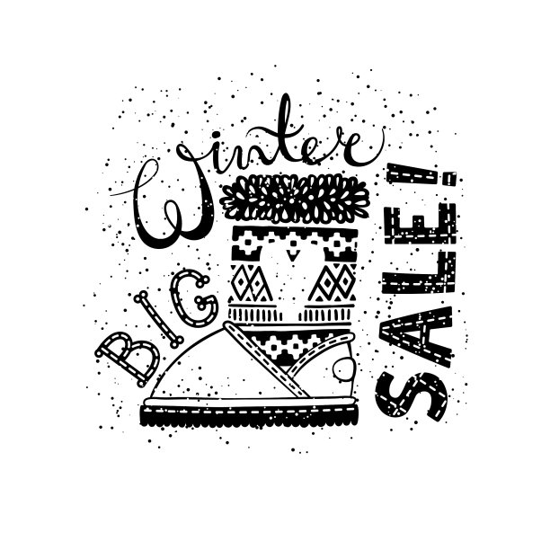 冬季特别横幅或标签与靴子业务图片下载