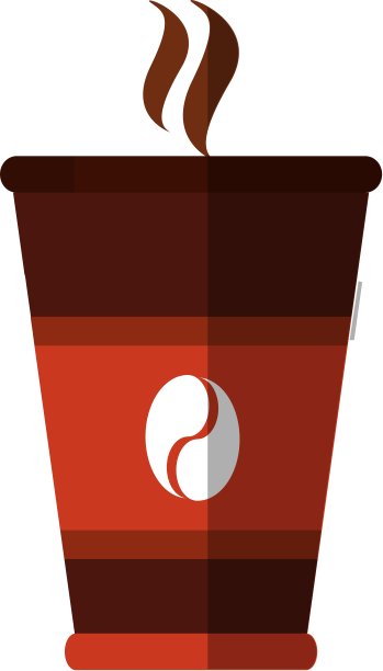 隔离咖啡杯设计图片下载