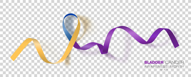 膀胱癌意识月金盏花和蓝色图片下载