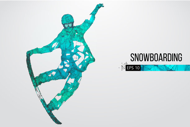 一个滑雪运动员的剪影图片下载